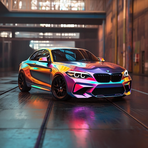 Rainbow Colored Bmw Car With Lights 1194579 14229
